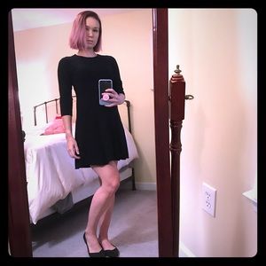 Black fine knit dress